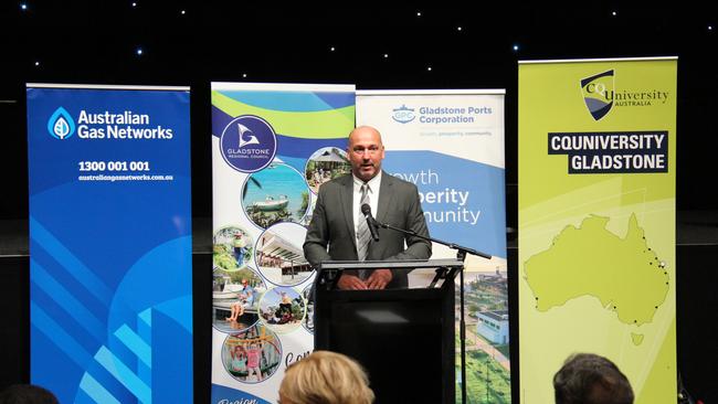 Gladstone Ports Corporation acting Chief Executive Craig Walker addresses the launch of the Gladstone Hydrogen Ecosystem project. Picture: Rodney Stevens