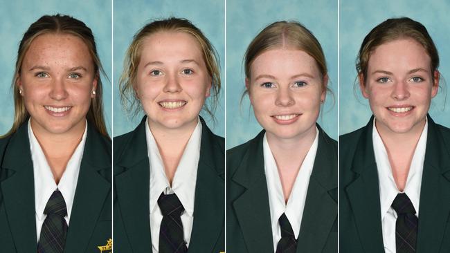 St Joseph's Stanthorpe 2022 school prefect Natasha Brierley, Cydney McErvale, Kirra Daddow, and Caitlin Ellis.