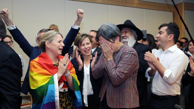 A very emotional Senator Penny Wong. Picture: Gary Ramage