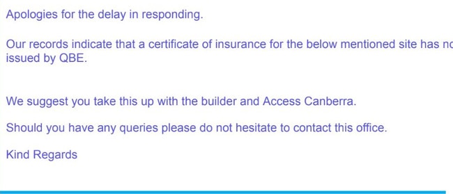 Victoria’s heart sank when she realised her home build had never been registered with the state’s insurance.