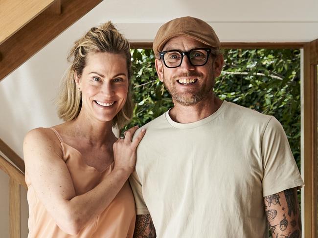 At Home 2023: April 1 cover story, urban jungles. Melbourne horticulturalist and Plant Runner co-founder Dominic Hooghuis and wife Malin Johansson have made a striking natural statement in their urban home. Picture: Jarrod Barnes