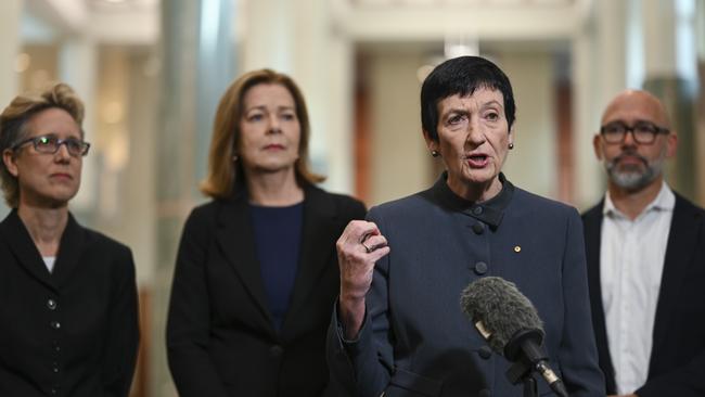 Chief Executive, Business Council of Australia, Jennifer Westacott AO addresses the media at Parliament House on September 1, 2022 Photo by Martin Ollman/Getty Images