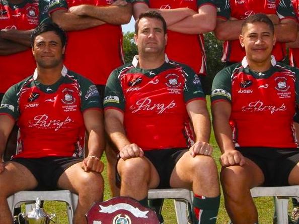 James de Dassel (front row, second from right) had his premiership winning framed jersey stolen. Picture: South Darwin Rugby Union Club Facebook.