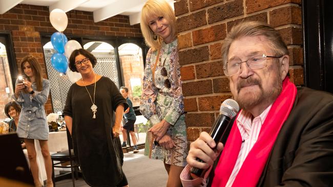 Derryn Hinch's 80th birthday at the Emerald Hotel in South Melbourne. Picture: Tony Gough