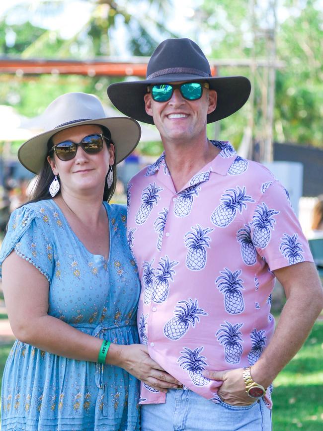 Martha Liivet and Simon Medcalf at One Tropical Day at the Darwin Ski Club. Picture: Glenn Campbell