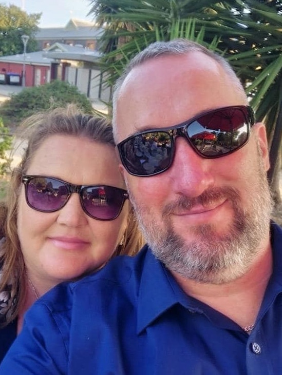 Brad Thompson, pictured with wife Karen, died following the crash. Picture: Facebook