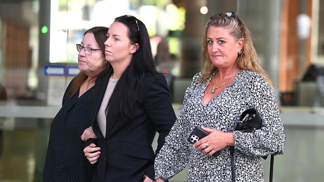 Supporters of Jonah Francois Charpentier leave Brisbane Supreme Court following his successful bail application. Picture: NewsWire / John Gass