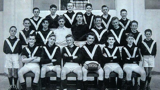 Graeme O'Donnell (top right) attended Geelong High School and was in the school’s football team. Picture: courtesy of Bob Gartland collection