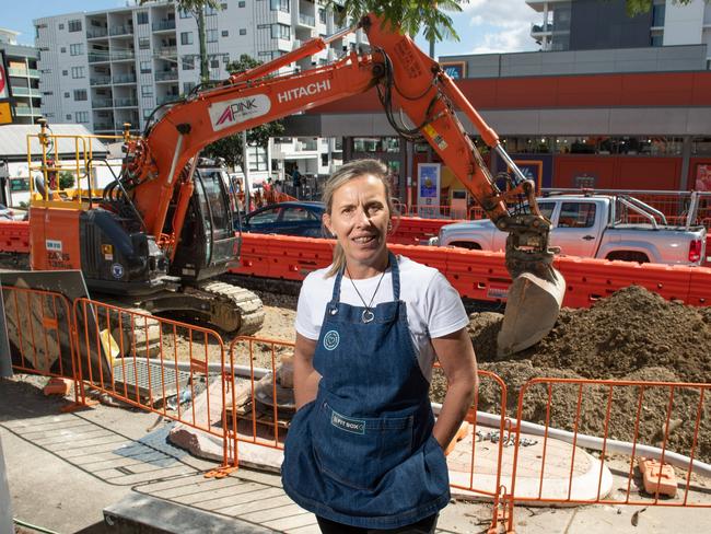 13-04-2021 Anytime Fitness and Fitbox Cafe owner Glenda Geeves says delays in the upgrade of a notorious West End intersection on Montague Rd have impacted trade. PICTURE: Brad Fleet