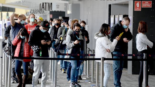 People wanting to get a vaccine have faced waits of up to six hours at some centres.