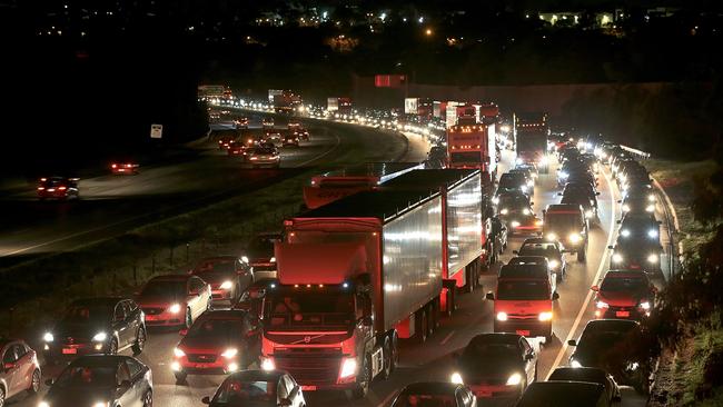 Traffic at a standstill on the Monash. Picture: Mark Stewart