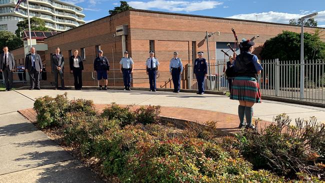 The guardian of honour for Sergeant Greg Bertoldo on his final day.