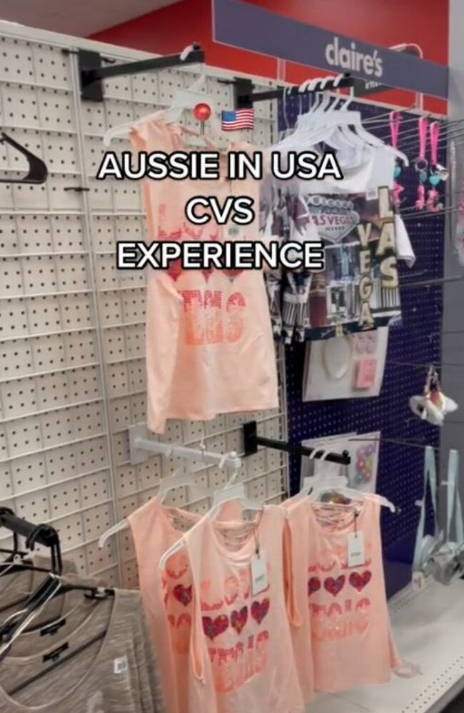 She also found it ‘weird’ the store sold clothes and souvenirs. Picture: TikTok/aliclarke82