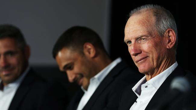 Brisbane Broncos coach Wayne Bennett during the NRL Grand Final press conference at Darling Harbour in Sydney. Picture. Phil Hillyard