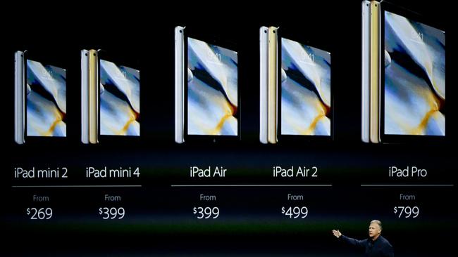 The new iPad line-up. (All prices US dollars)