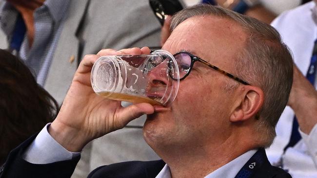 MELBOURNE, AUSTRALIA - JANUARY 27: Australian Prime Minister Anthony Albanese looks on during the Semifinal singles match between Novak Djokovic of Serbia and Tommy Paul of the United States during day 12 of the 2023 Australian Open at Melbourne Park on January 27, 2023 in Melbourne, Australia. (Photo by Quinn Rooney/Getty Images)