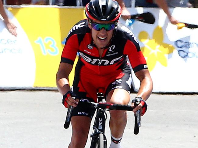 Tour Down Under - Stage 5 - McLaren Vale to Willunga Hill. Richie Porte storms towards another victory at Willunga Hill. Photo Sarah Reed