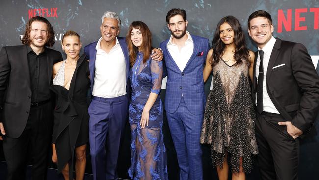 The cast of Netflix series Tidelands at the world premiere at GOMA, Brisbane on Sunday.