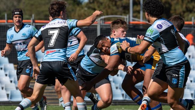 Eel Suliasi Aho shows some Parra power. Picture: Monique Harmer
