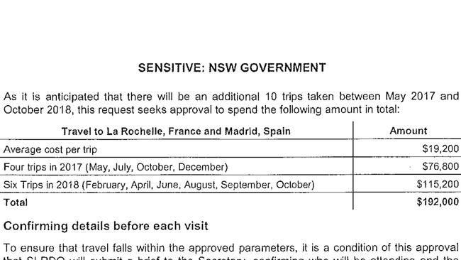 Documents obtained by The Daily Telegraph reveal NSW Transport Minister Andrew Constance signed off on funding for 10 trips, totalling to $192,000.