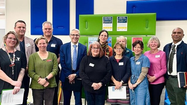 Jordan Crugnale held a Housing Roundtable at Wonthaggi Library Tracey Cobb, Ashely Beaumont, Bec Wilson, Brendan Condon, Minister Danny Pearson, Chris McNamara, Jordan Crugnale MP, Helen Searle, Kristine MC Rae, Caroline Sibly, and Beth Banks.