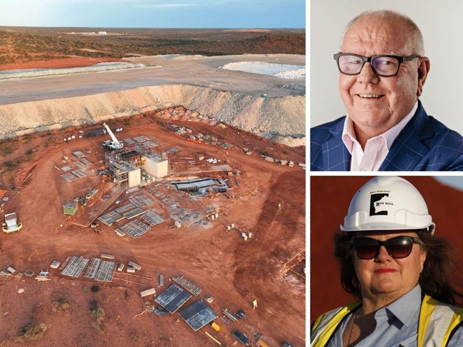 Clockwise from top right: Liontown Resources chairman Tim Goyder, major shareholder Gina Rinehart and Kathleen Valley project