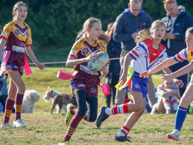 Stephanie Doyle of the Holy Cross Rhinos U12s Blue Tag. Picture: David Curry