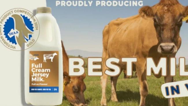 Gippsland Jersey’s Full Cream Milk was recently named as the best milk overall in Victoria by the Dairy Industry Association of Australia for 2024.