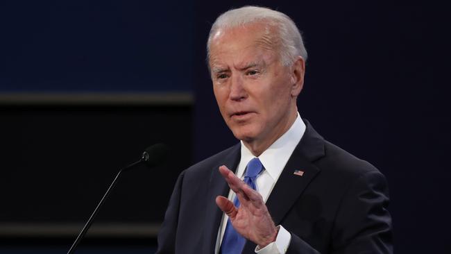 Democratic presidential nominee Joe Biden in the final debate against Donald Trump. Picture: AFP