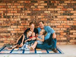 FAMILY LOVE: Ten-month-old Tommy Johnston has a terminal disease called Niemann-Pick Type C and his family wants to raise awareness. He is pictured with parents Pip and Paul Johnston and sisters Jess and Annabel in Tenterfield.