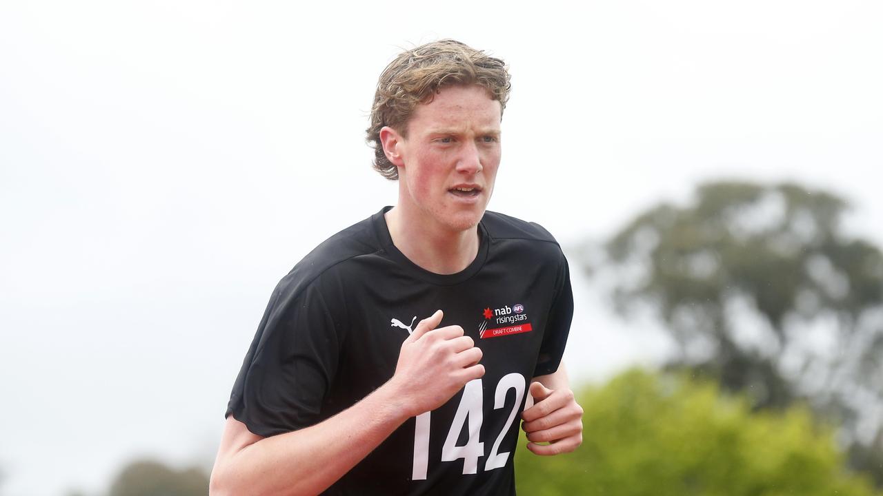 Toby Conway testing at the AFL Draft Combine. Picture: AFL Photos