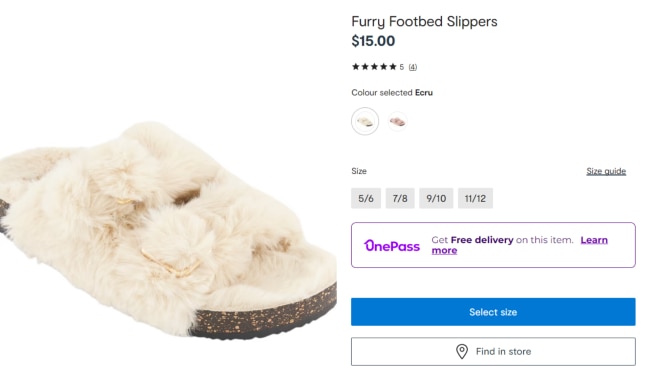 Kmart is dupes of the fluffy Arizona Shearling Slides | Kidspot