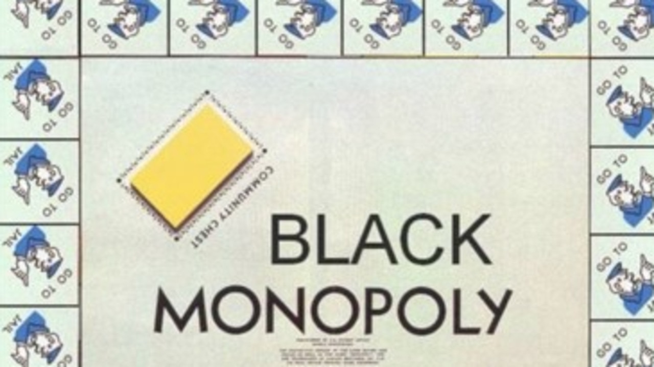 A 'Black Monopoly' board purportedly distributed among members of NT Police's elite Territory Response Group as a joke.