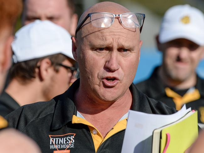 Glenelg coach Brett Hand during SANFL game between Sturt and Glenelg at Unley Oval July 10, 2021 -  Picture: Brenton Edwards