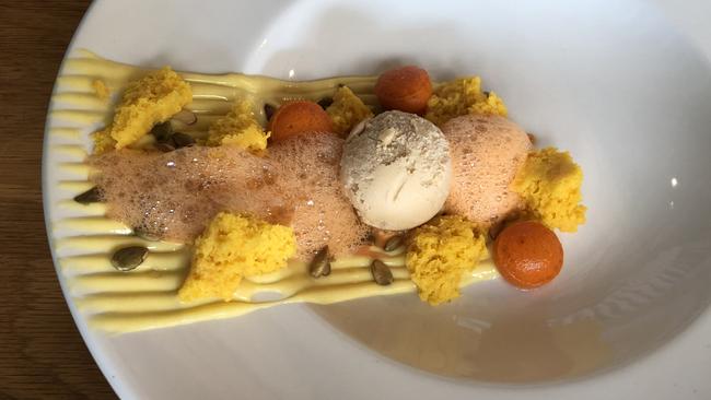 Pumpkin and carrot dessert at The Currant Shed. Picture: Simon Wilkinson