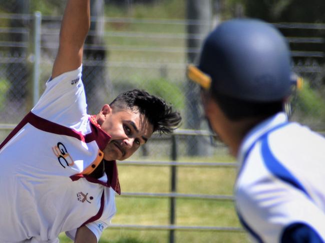 Matt Dalton bowling in his senior representative debut for Clarence River in the North Coast Cricket Council North Coast Premier League One-Day clash against Harwood at McKittrick Park on Sunday, 15th November, 2020. Photo Bill North / The Daily Examiner