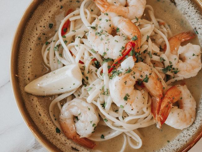 Great Western Hotel, BallanSpaghetti aglio e olio with prawnsSupplied pic