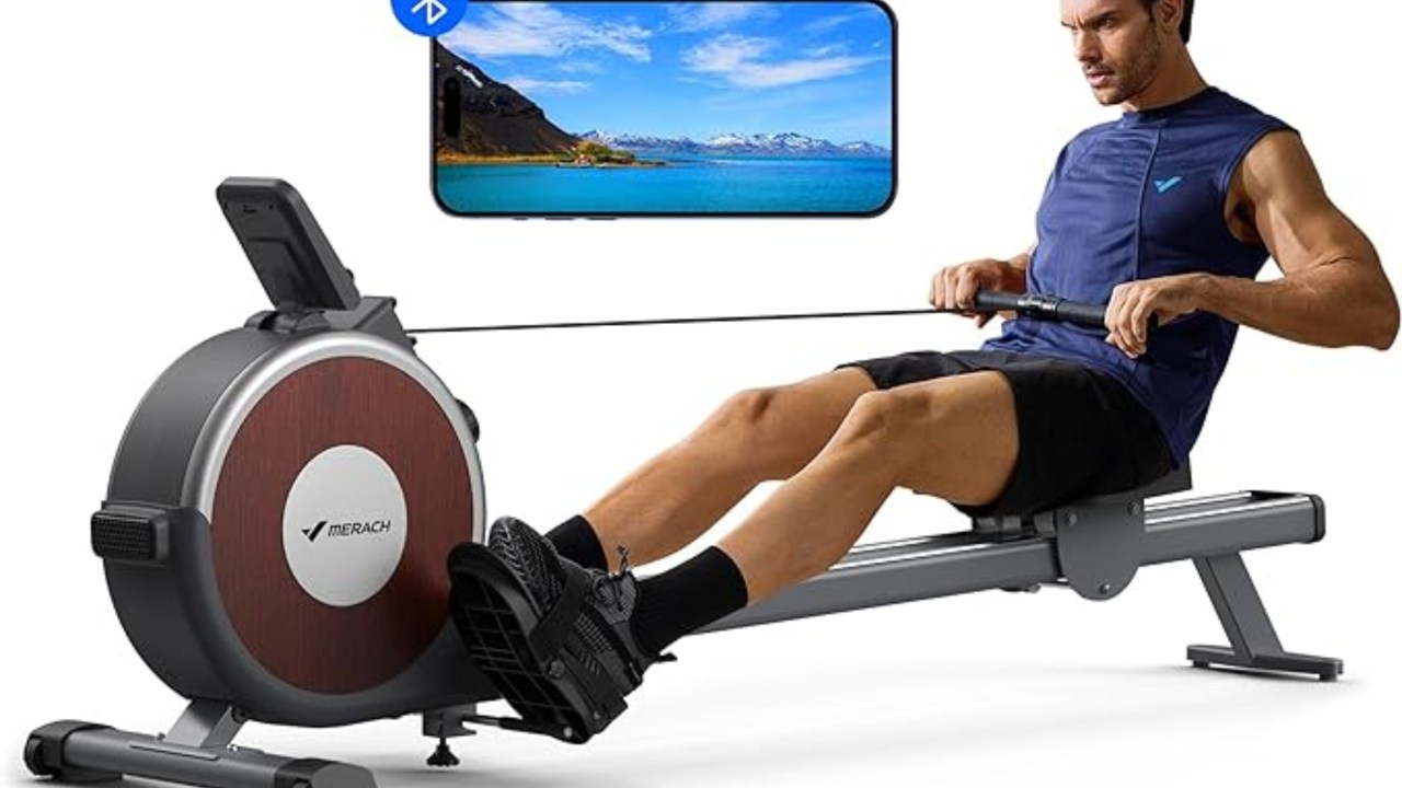 A magnetic rowing machine ensures a super quiet workout. Image: Amazon