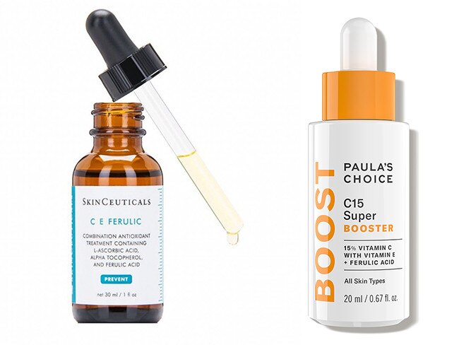 Skinceuticals' C E Ferulic Acid serum and the Paula's Choice C15 Super Booster.