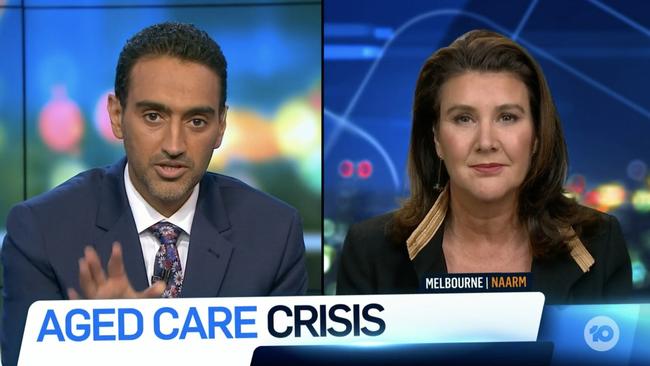 Waleed Aly grilled Senator Jane Hume about the Morrison government's latest response to aged care.