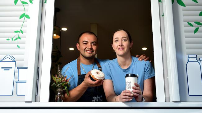 David and Natasha Hernandez at the new Yolanda General Store in Annandale. Picture: Evan Morgan