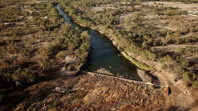  The aboriginal 'fish trap' can be seen at the bottom right of the river. Made of river stones arranged to form small channels, the traps direct fish into small areas where they can be easily plucked. Picture: Toby Zerna