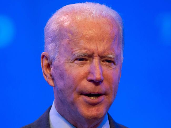 Democratic presidential nominee and former Vice President Joe Biden delivers a speech at a local theater in Wilmington, Delaware on September 27, 2020. - The volatile US presidential election enters a fierce new stage this week when Donald Trump and Joe Biden hold their first debate -- a television spectacle finally allowing Americans to witness the two antagonists head to head. (Photo by ROBERTO SCHMIDT / AFP)