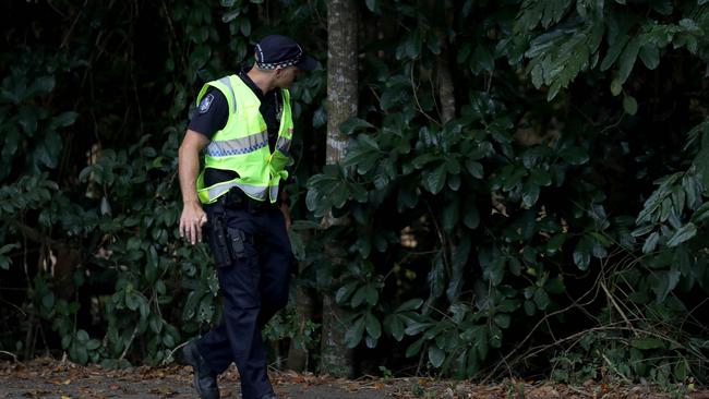 Border Force and police continue the search in the rugged terrain. Picture: Marc McCormack