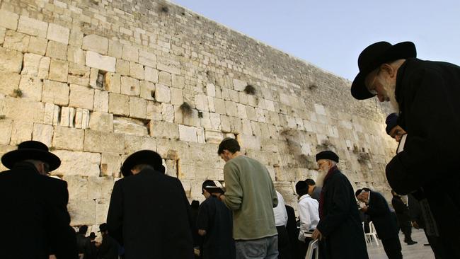 Jews pray at the Western Wall in Jerusalem. Picture: AP