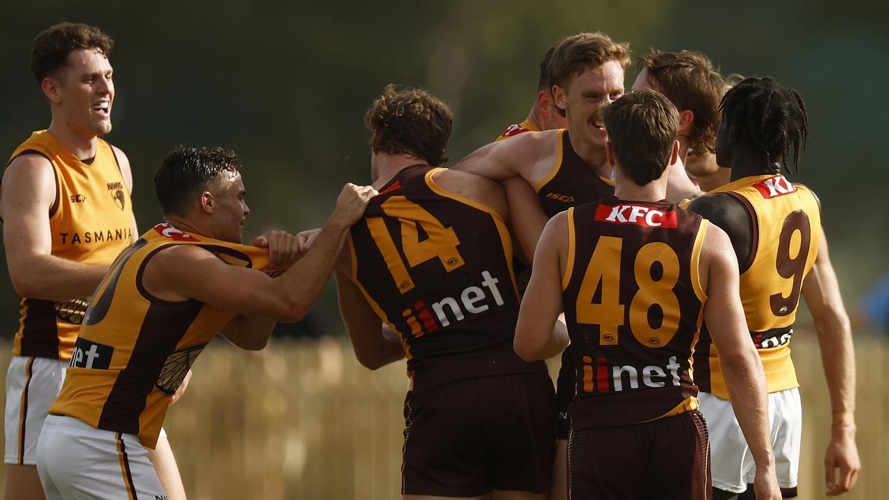 Denver Grainger-Barras was involved in plenty of scuffles. Picture: Getty Images