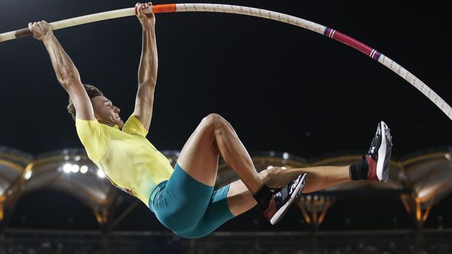 Kurtis Marschall on his way to winning gold at the 2018 Gold Coast Commonwealth Games. Picture: AFP Photo/Adrian Dennis