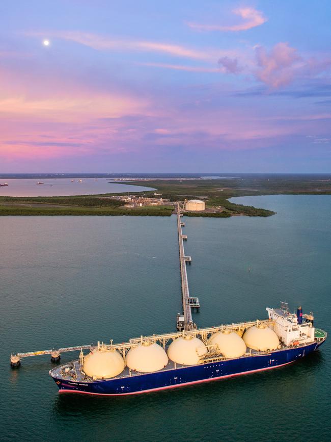 An LNG tanker in Darwin.