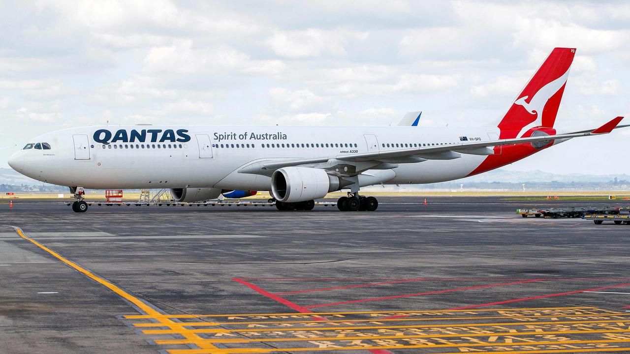 A Qantas A330 like the one involved in the engine incident en route from Melbourne to Perth. Picture: David Rowland/AFP