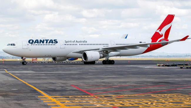 A Qantas A330 like the one involved in the engine incident en route from Melbourne to Perth. Picture: David Rowland/AFP